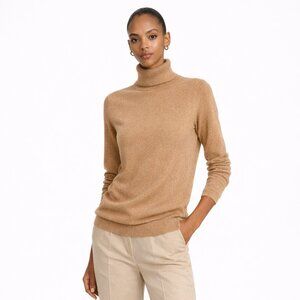 Massimo Dutti Camel Turtleneck Sweater | Cashmere Blend | US L